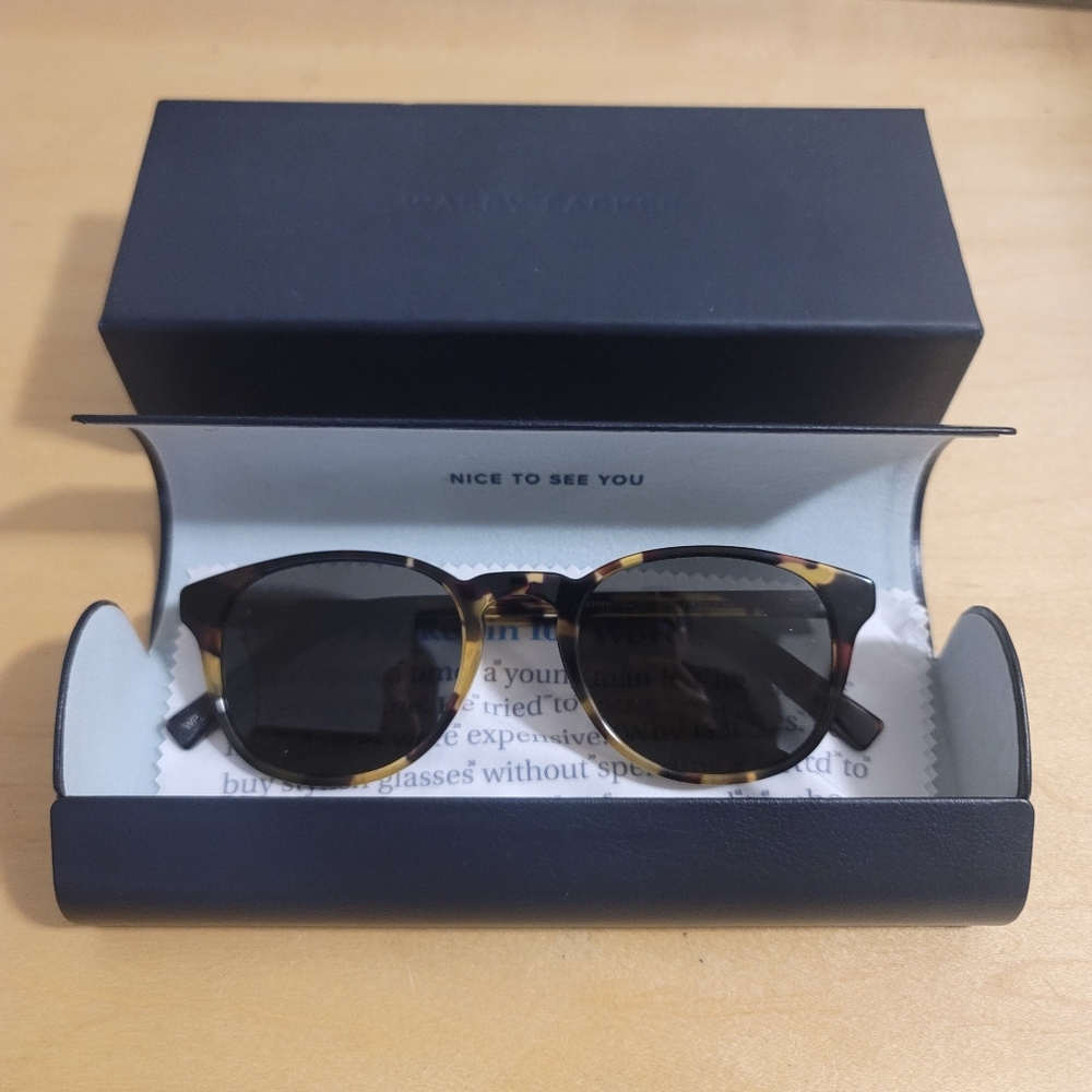 Warby Parker Downing M Tortoise Sunglasses New With Case/Tote Bag